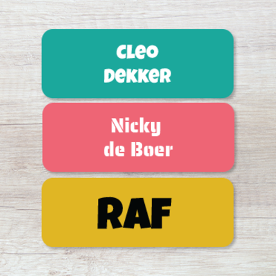 Naamsticker M kleur